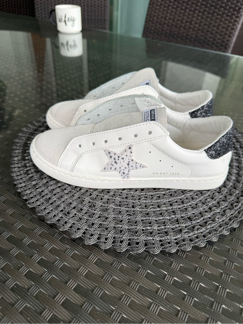 Vintage Havana Women's White Grey Cheetah SZ 8.5 - Picture 2 of 10